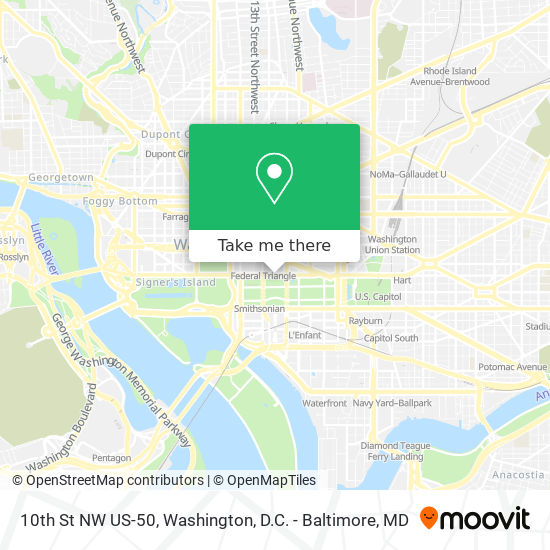 10th St NW US-50 map