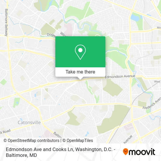 Edmondson Ave and Cooks Ln map