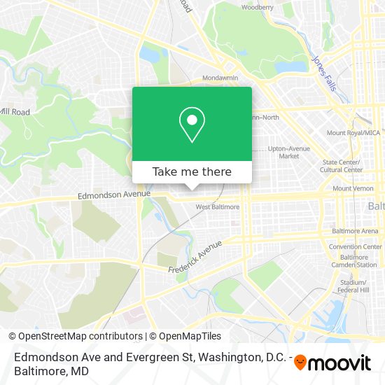 Mapa de Edmondson Ave and Evergreen St