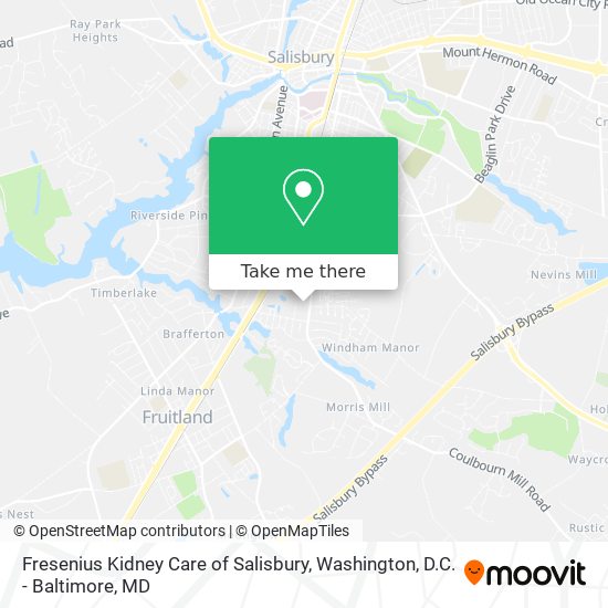 Fresenius Kidney Care of Salisbury map