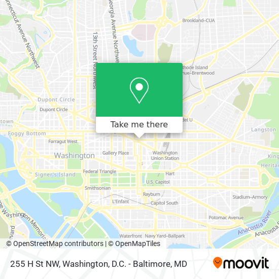 Mapa de 255 H St NW