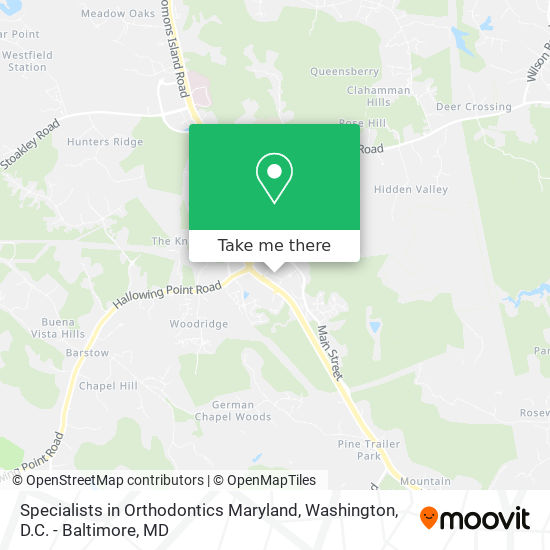 Mapa de Specialists in Orthodontics Maryland