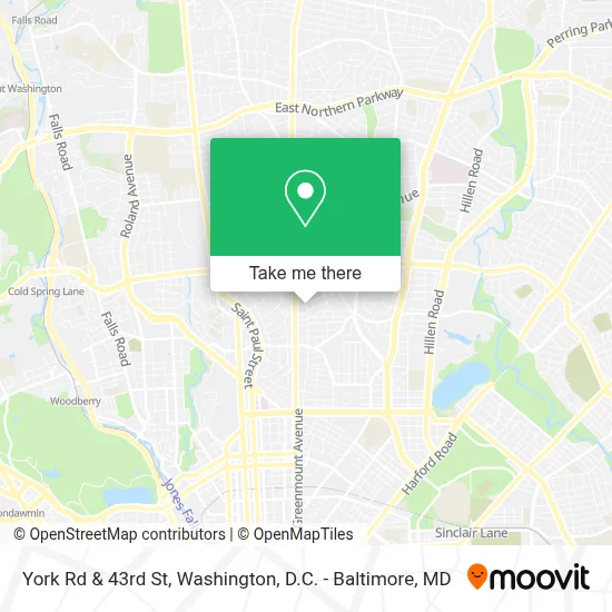 York Rd & 43rd St map