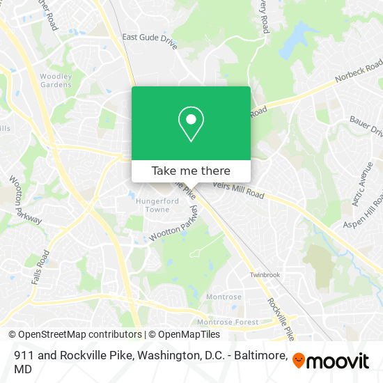 911 and Rockville Pike map