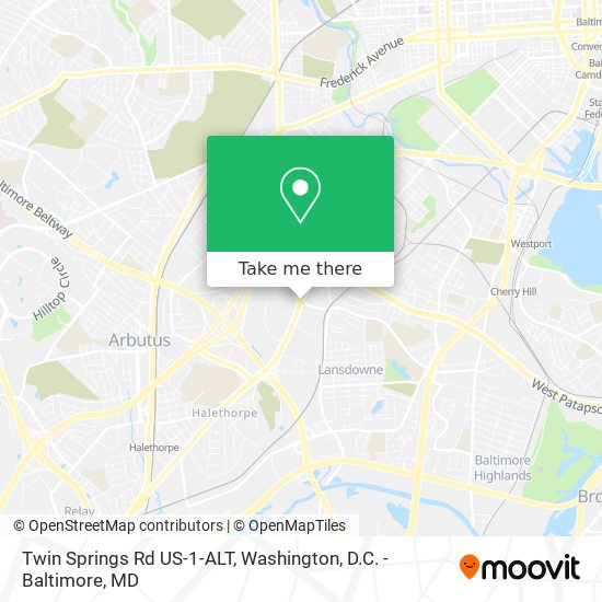 Twin Springs Rd US-1-ALT map