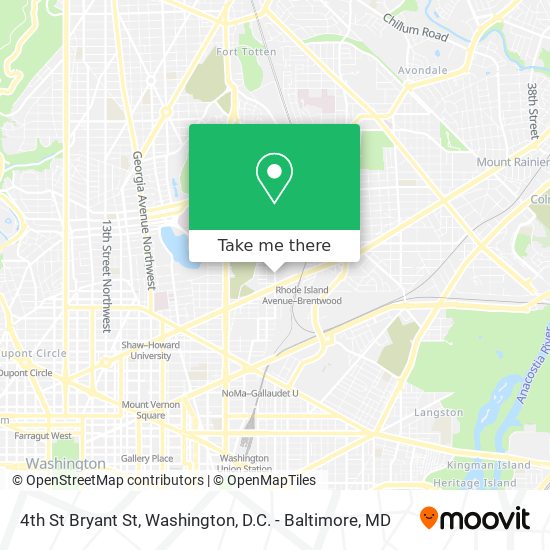 4th St Bryant St map