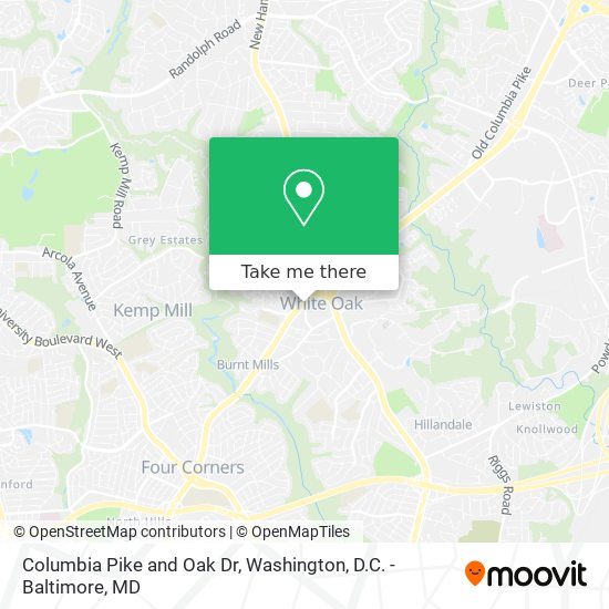 Mapa de Columbia Pike and Oak Dr