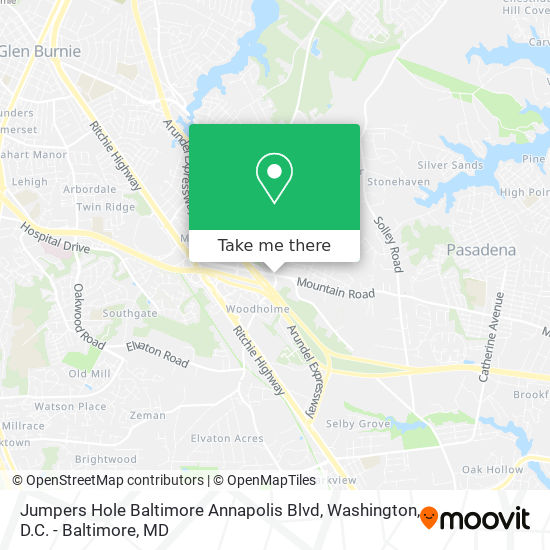 Mapa de Jumpers Hole Baltimore Annapolis Blvd