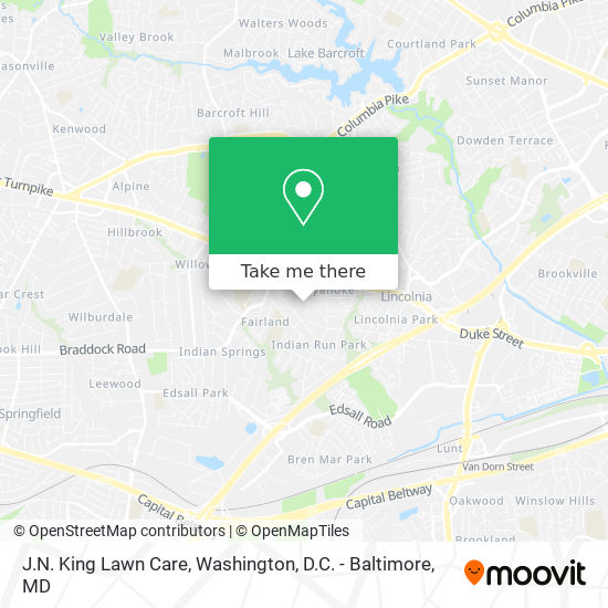 J.N. King Lawn Care map