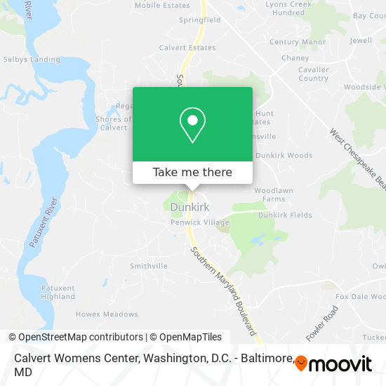 Calvert Womens Center map