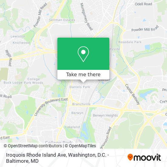 Iroquois Rhode Island Ave map