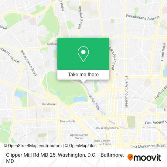Mapa de Clipper Mill Rd MD-25