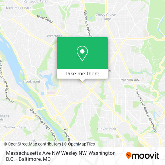 Mapa de Massachusetts Ave NW Wesley NW