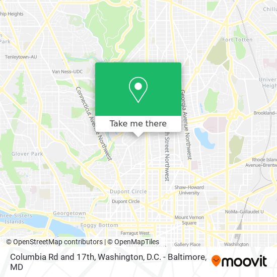 Mapa de Columbia Rd and 17th
