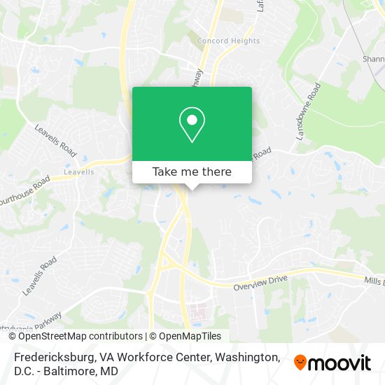 Fredericksburg, VA Workforce Center map
