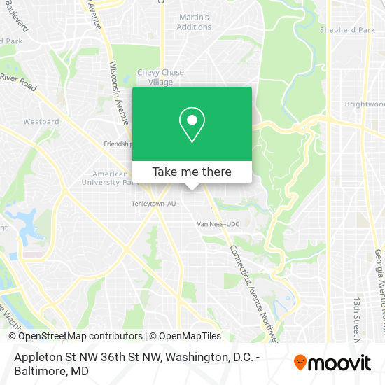 Appleton St NW 36th St NW map