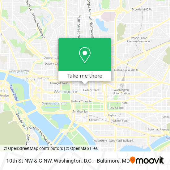 10th St NW & G NW map