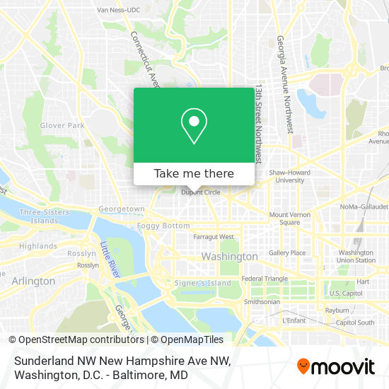 Sunderland NW New Hampshire Ave NW map