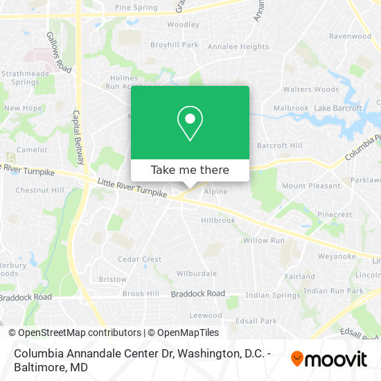 Columbia Annandale Center Dr map