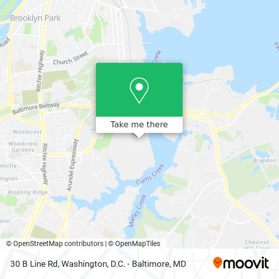 Mapa de 30 B Line Rd, Curtis Bay, MD 21226