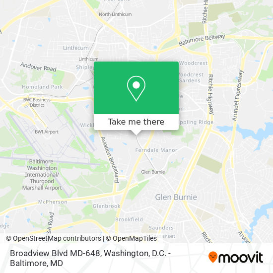 Mapa de Broadview Blvd MD-648