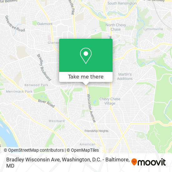 Mapa de Bradley Wisconsin Ave