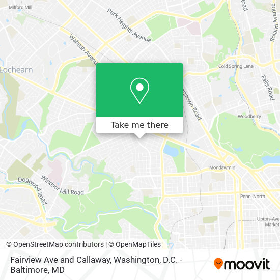 Fairview Ave and Callaway map