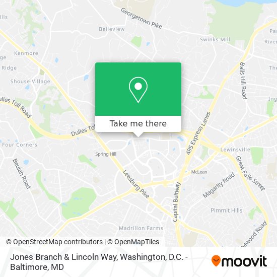 Jones Branch & Lincoln Way map