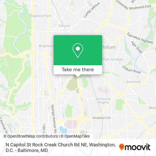 Mapa de N Capitol St Rock Creek Church Rd NE