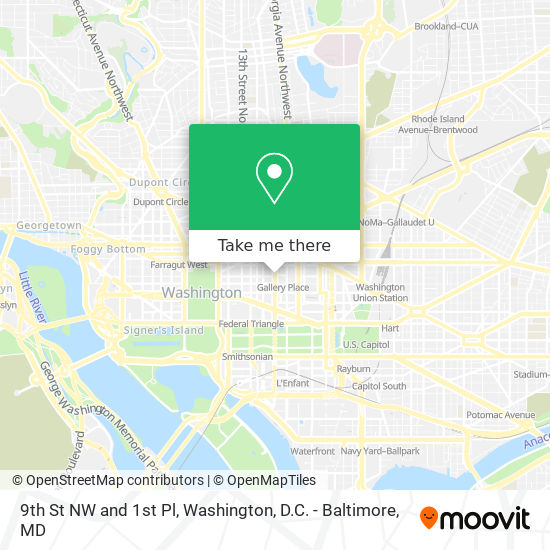 Mapa de 9th St NW and 1st Pl