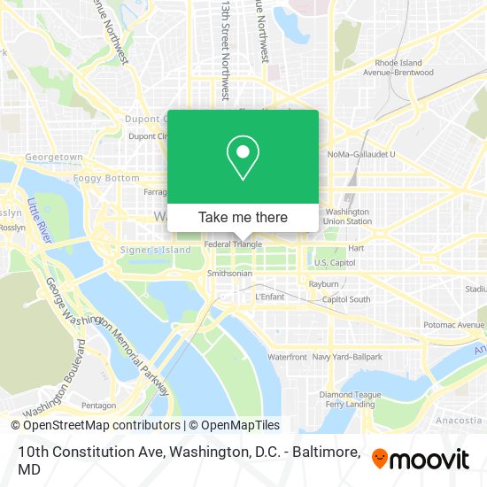 10th Constitution Ave map