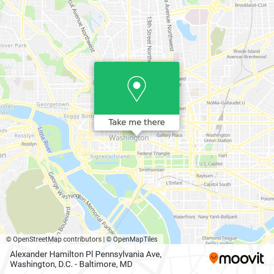 Mapa de Alexander Hamilton Pl Pennsylvania Ave