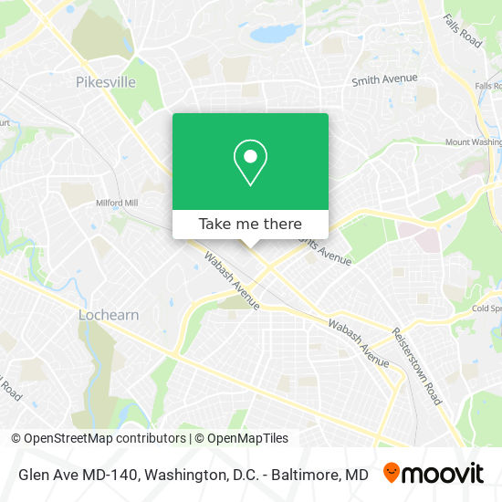 Glen Ave MD-140 map