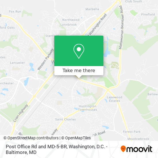 Post Office Rd and MD-5-BR map