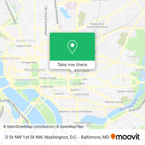 D St NW 1st St NW map