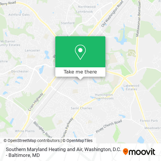 Southern Maryland Heating and Air map