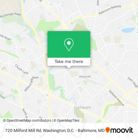 Mapa de 720 Milford Mill Rd