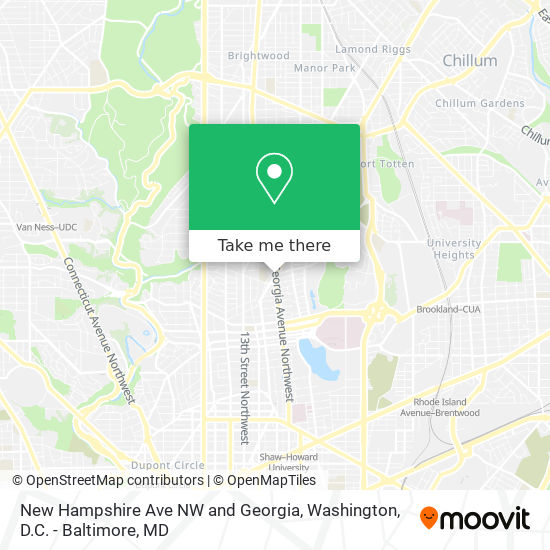 New Hampshire Ave NW and Georgia map