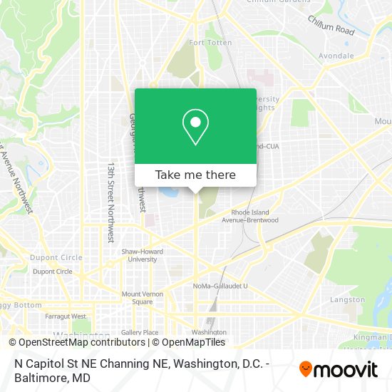 Mapa de N Capitol St NE Channing NE