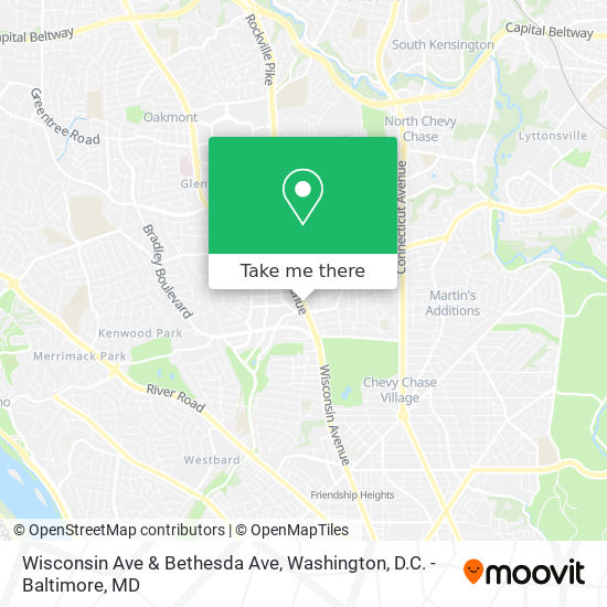 Wisconsin Ave & Bethesda Ave map