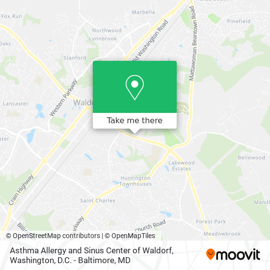 Asthma Allergy and Sinus Center of Waldorf map