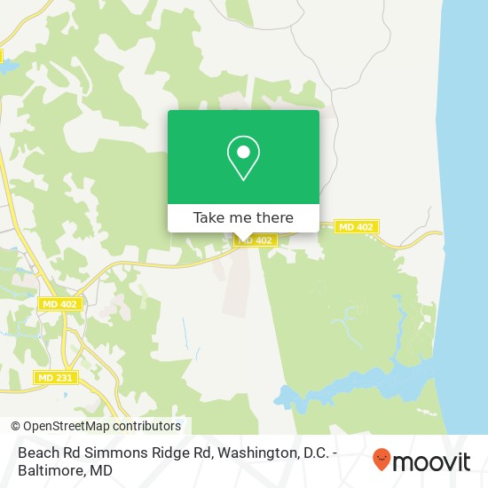 Mapa de Beach Rd Simmons Ridge Rd, Prince Frederick, MD 20678