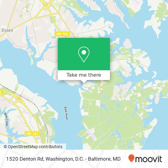 Mapa de 1520 Denton Rd, Essex, MD 21221