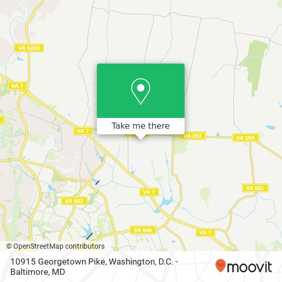 Mapa de 10915 Georgetown Pike, Great Falls, VA 22066