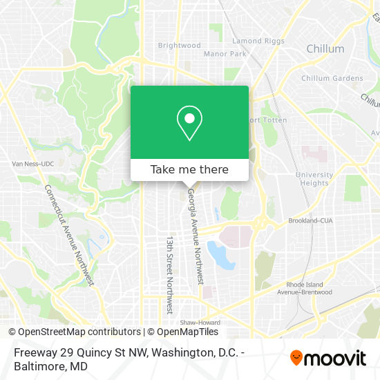 Freeway 29 Quincy St NW map