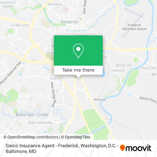 Geico Insurance Agent - Frederick map