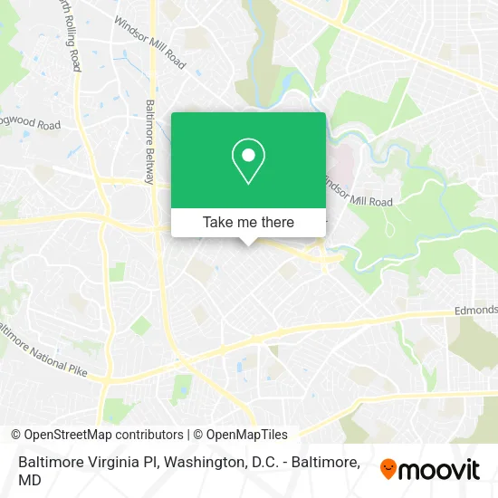 Mapa de Baltimore Virginia Pl