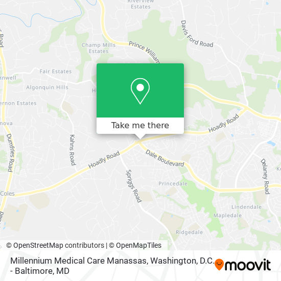 Millennium Medical Care Manassas map