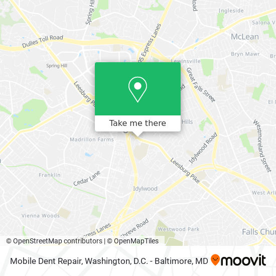 Mobile Dent Repair map