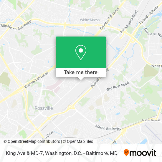 King Ave & MD-7 map